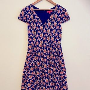 Betsy Johnson floral A line short sleeve dress